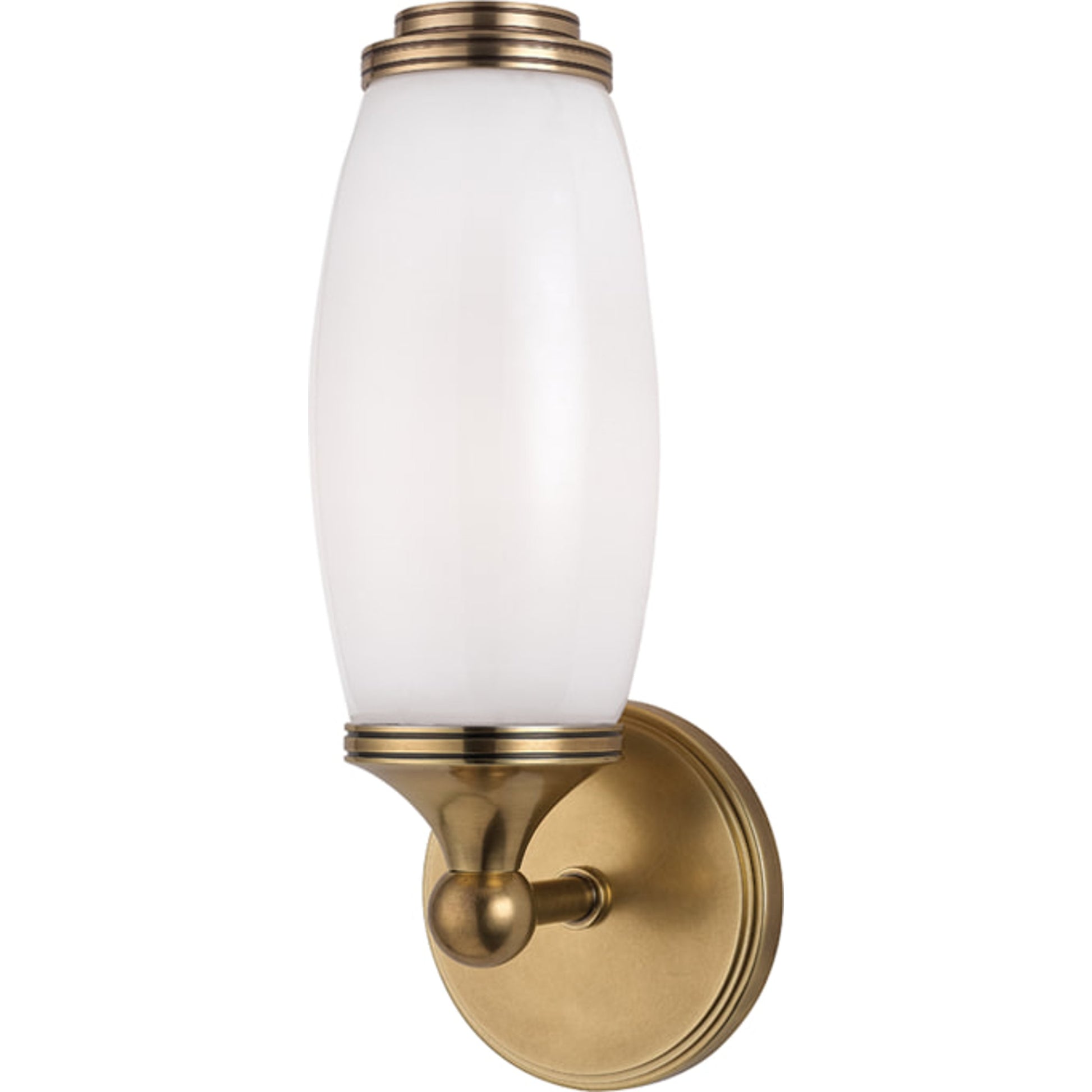 Brooke Wall Sconce by Hudson Valley in aged brass. Made from steel in a transitional style.