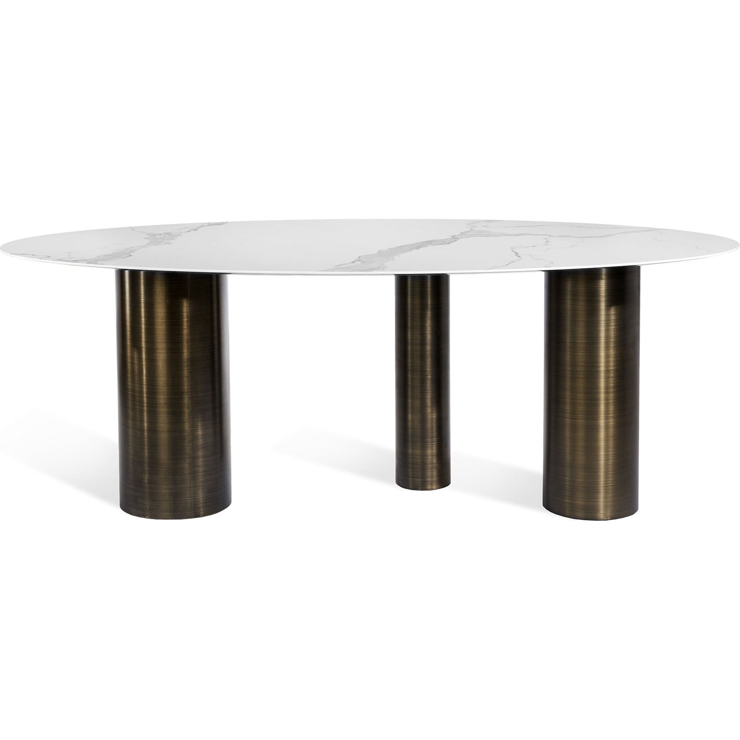 002 SR-904190 | Additional Silo | Chantal Dining Table by Interlude Home in antique bronze, statuario. Made from stainless steel, porcelain in a modern style.