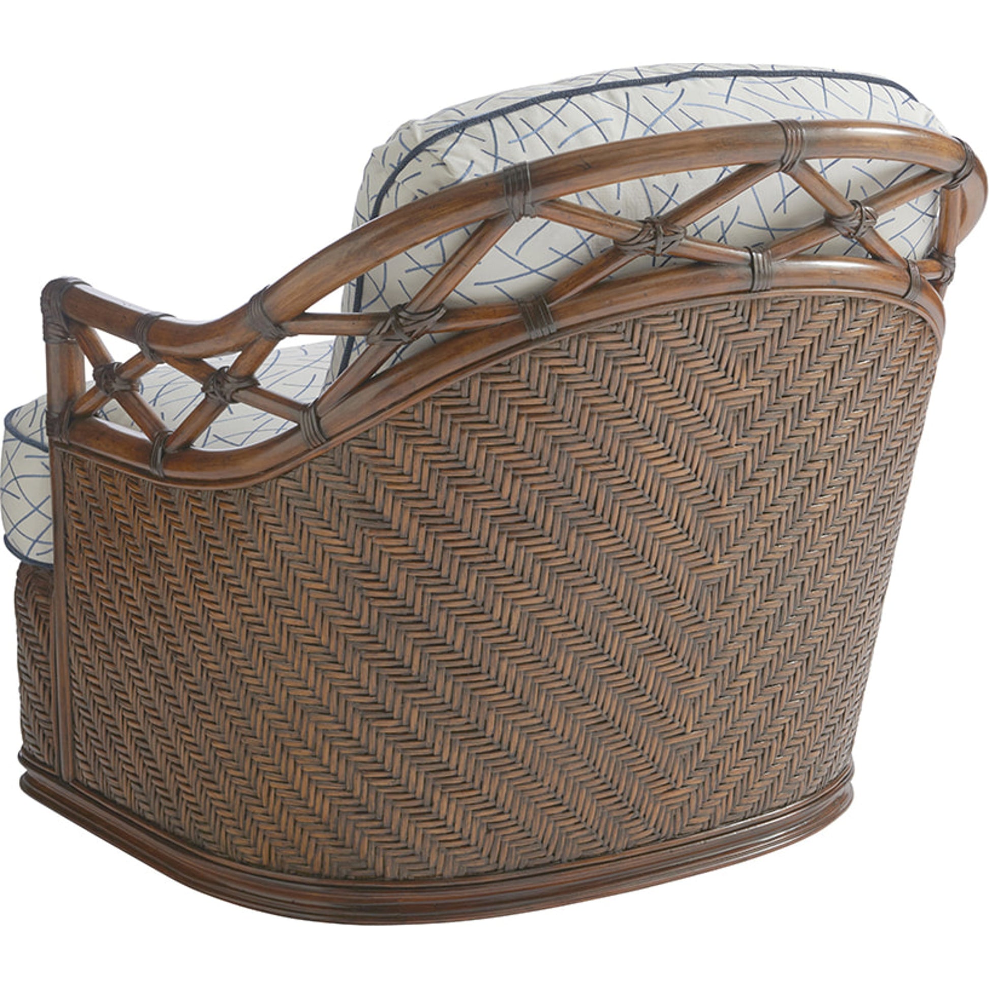 Diamond Cove Swivel Chair by Tommy Bahama Home in sea mist. Made from unique in a coastal style.