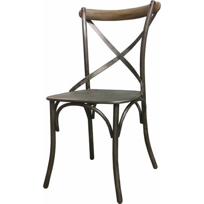 Crossback Chair (Set of 2) by LH Imports in brown. Made from metal in a cottage & farmhouse style.