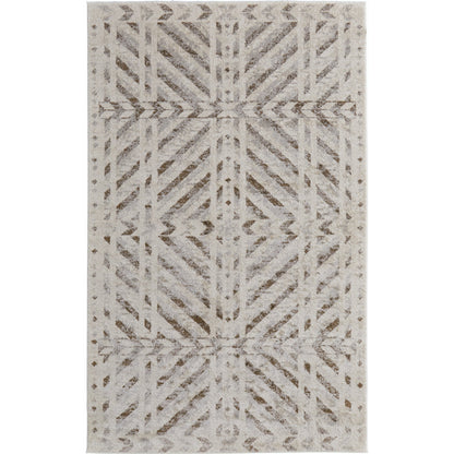 Vancouver Geometric Rug - VNR39NQF by Feizy in ivory, tan, brown. Made from polypropylene, polyester in a unique style.