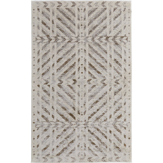 Vancouver Geometric Rug - VNR39NQF by Feizy in ivory, tan, brown. Made from polypropylene, polyester in a unique style.