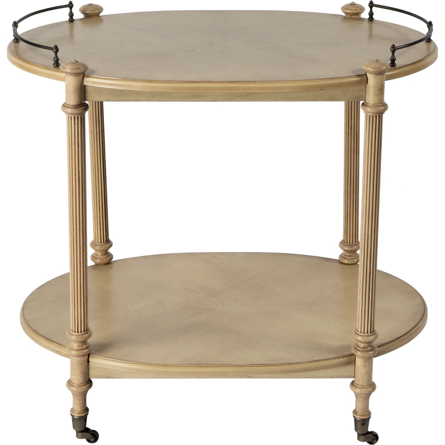 007 SI-2324911 | Additional Silo | Kathleen 2 Tier Bar Cart by Butler Specialty Company in beige. Made from rubberwood solids, mdf, cherry veneer, zinc alloy in a modern style.