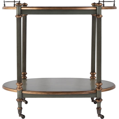 Kathleen 2 Tier Cart on Casters by Butler Specialty Company. Made from rubberwood solids, mdf, cherry veneer, zinc alloy in a traditional style.