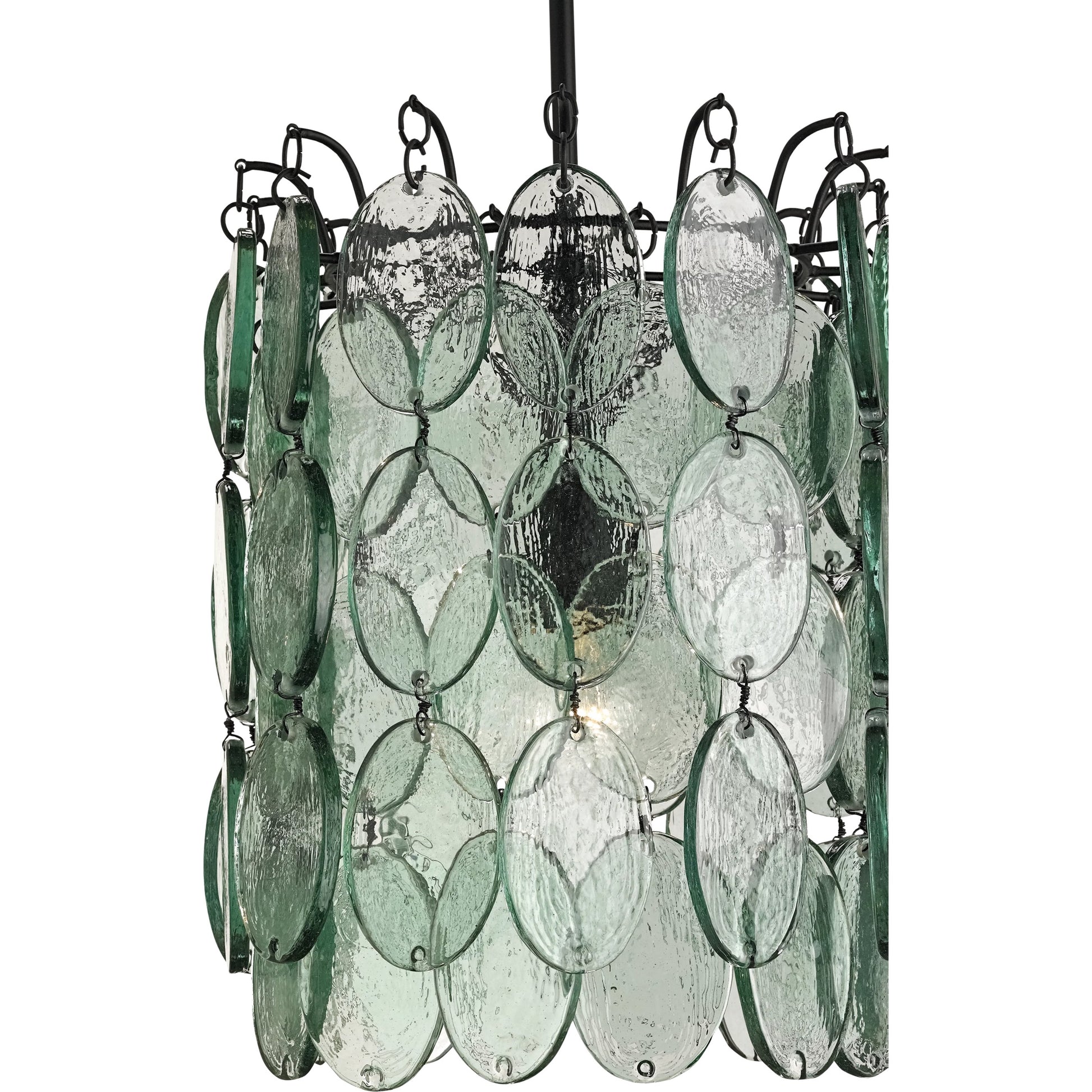 Airlie Pendant by Currey and Company in satin black. Made from wrought iron, glass in a eclectic & global style.