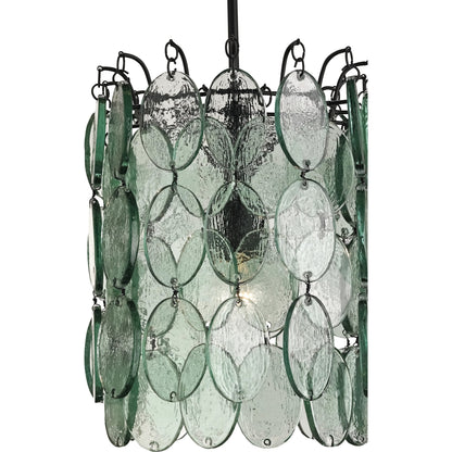 Airlie Pendant by Currey and Company in satin black. Made from wrought iron, glass in a eclectic & global style.