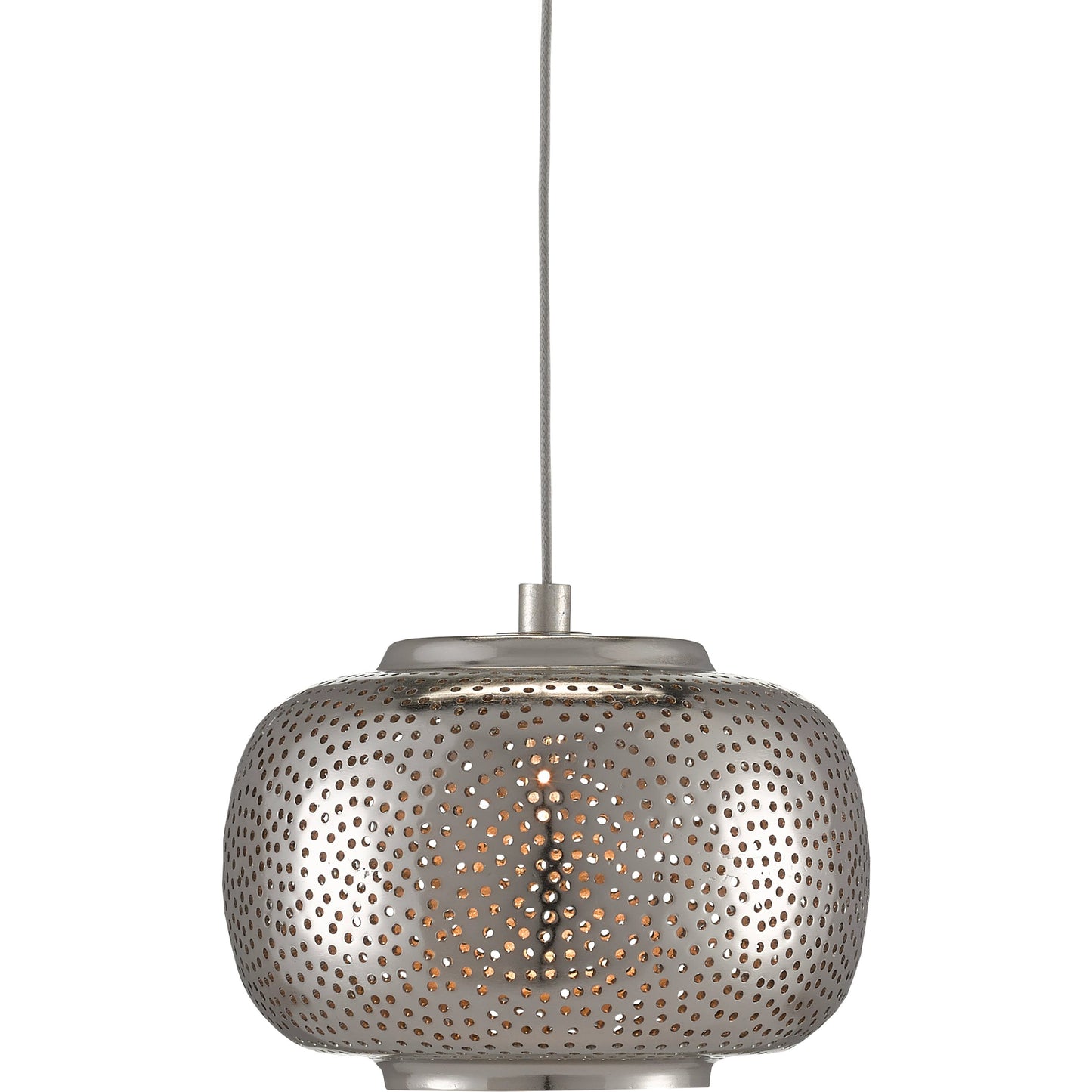 001 SR-890199 | Primary Silo | Pepper Pendant by Currey and Company in painted silver, nickel. Made from metal in a modern style.