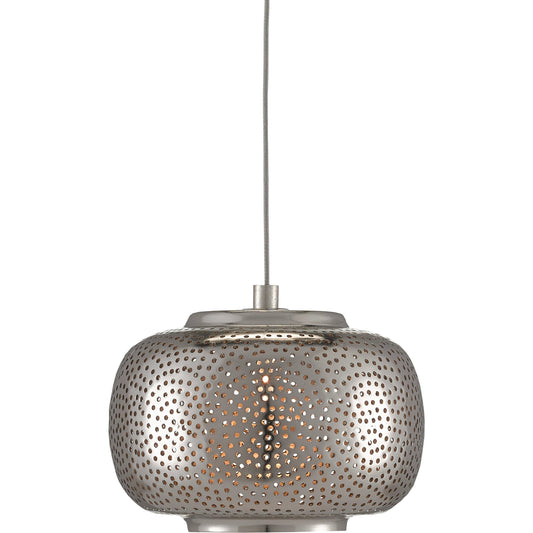 Pepper Pendant by Currey and Company in painted silver, nickel. Made from metal in a modern style.