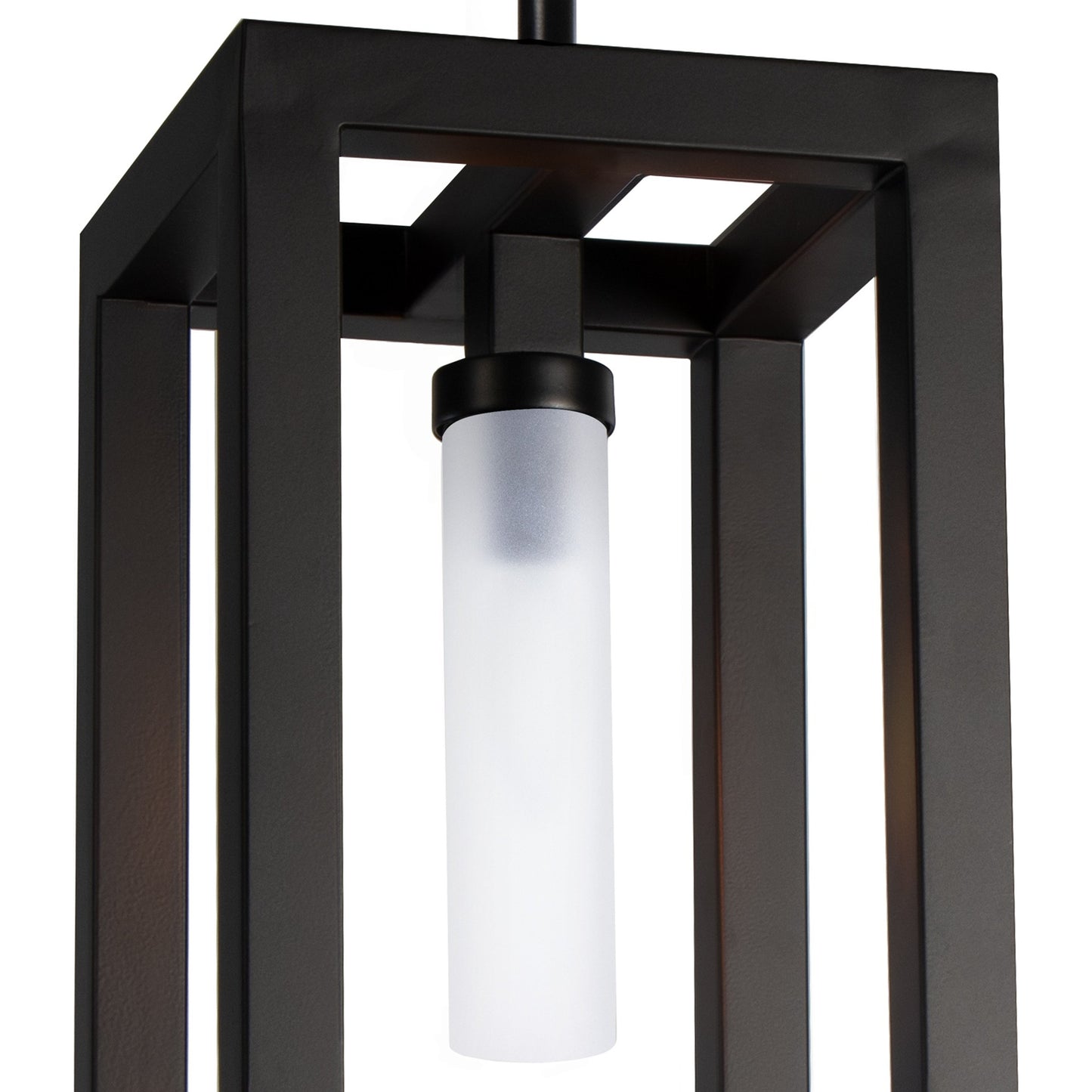 006 SI-1759207 | Closeup | Montecito Outdoor Lantern by Regina Andrew in black. Made from iron in a modern style.