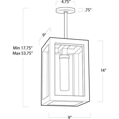 Montecito Outdoor Lantern by Regina Andrew in black. Made from iron in a modern style.