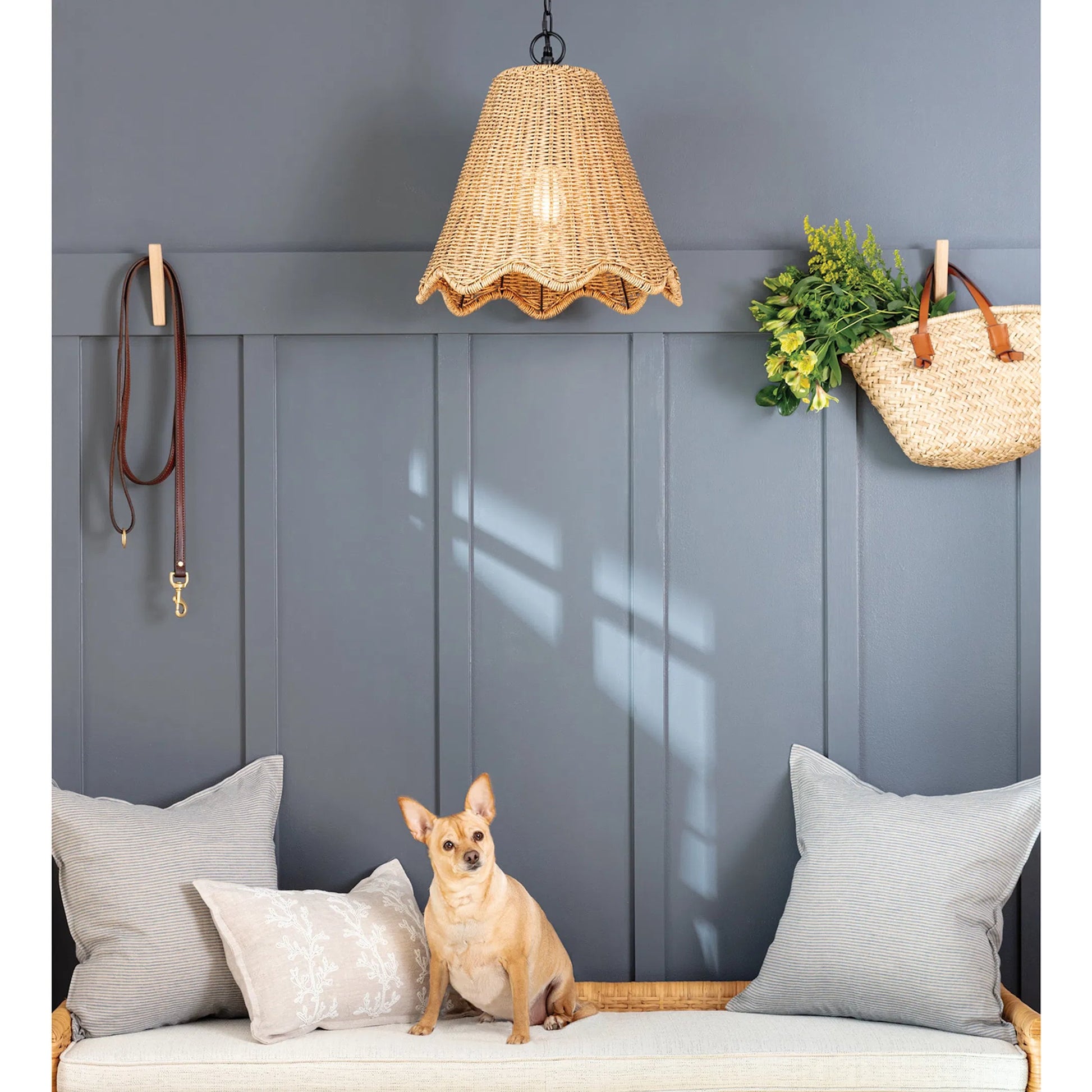 Summer Outdoor Pendant by Regina Andrew in brown and natural. Made from plastic in a rustic style.