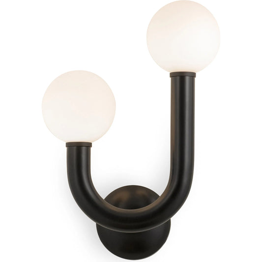 Happy Outdoor Sconce by Regina Andrew in black. Made from steel in a unique style.