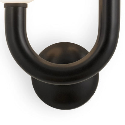 Happy Outdoor Sconce by Regina Andrew in black. Made from steel in a modern style.