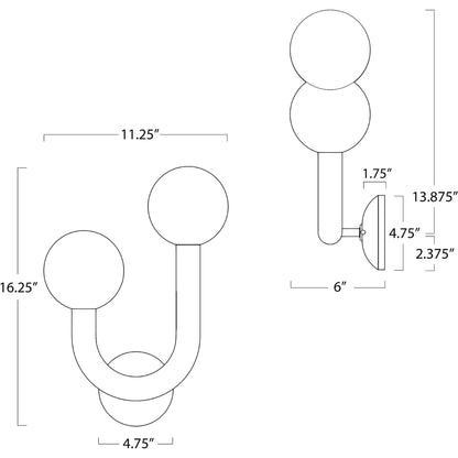 Happy Outdoor Sconce by Regina Andrew in black. Made from steel in a modern style.