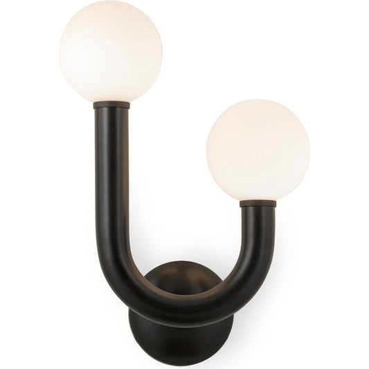 Happy Outdoor Sconce by Regina Andrew in black. Made from steel in a unique style.