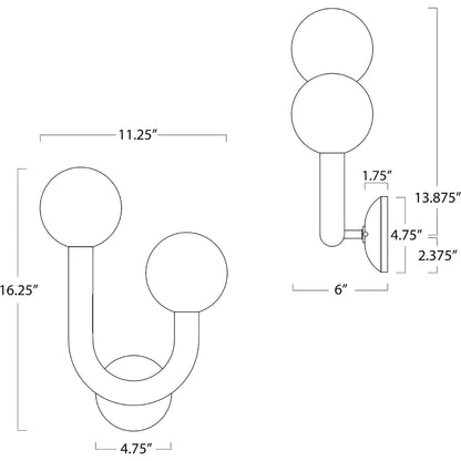 Happy Outdoor Sconce by Regina Andrew in black. Made from steel in a modern style.