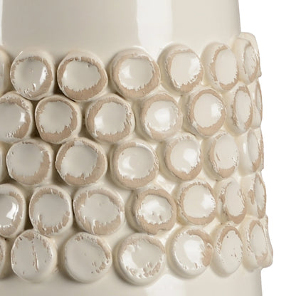 Tivoli Lamp by Wildwood in hand sculpted, aged cream glaze. Made from ceramic, porcelain in a cottage & farmhouse style.