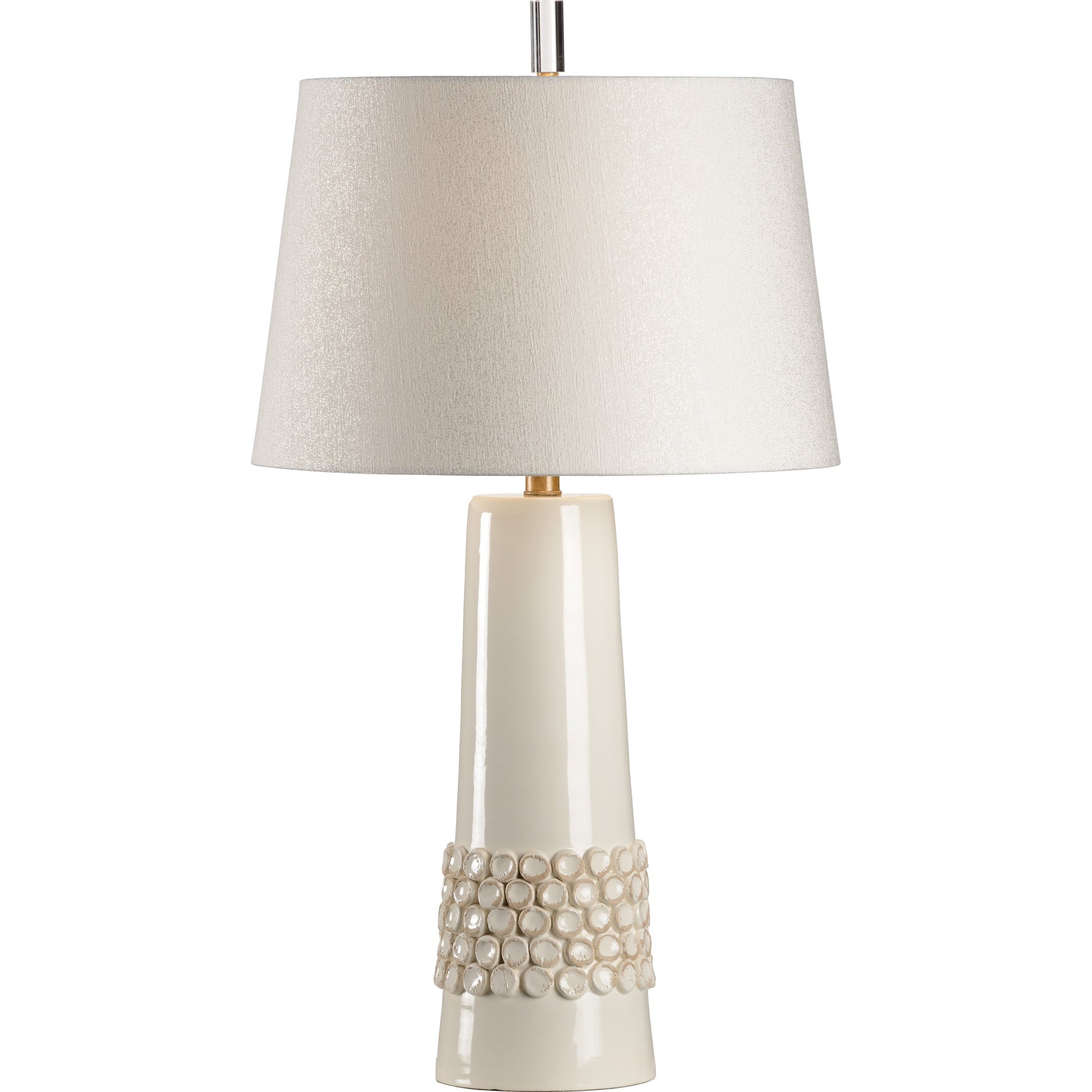 Tivoli Lamp by Wildwood in hand sculpted, aged cream glaze. Made from ceramic, porcelain in a cottage & farmhouse style.