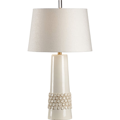 Tivoli Lamp by Wildwood in hand sculpted, aged cream glaze. Made from ceramic, porcelain in a cottage & farmhouse style.