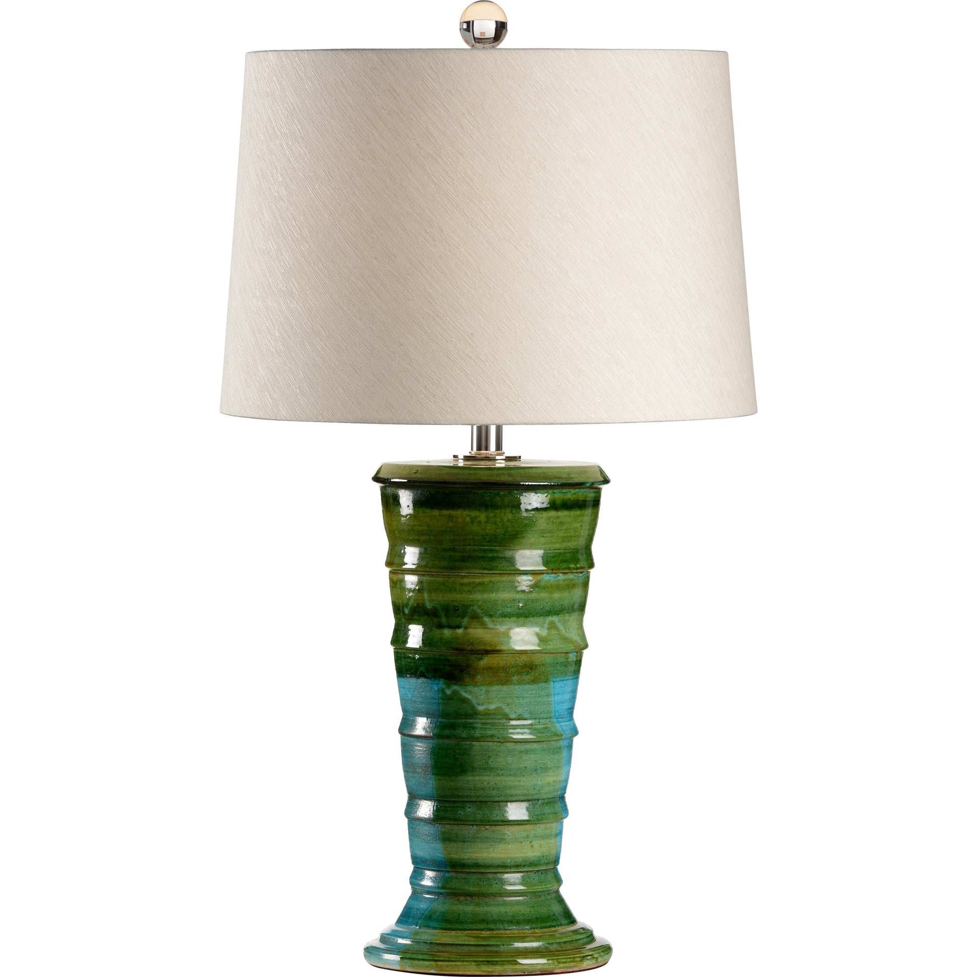 Amalfi Lamp by Wildwood in hand sculpted, aged cream glaze. Made from ceramic, porcelain in a modern style.