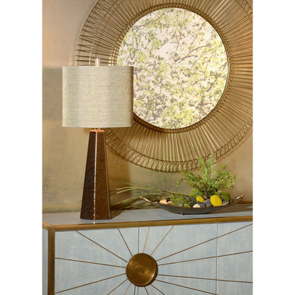 Antonella Lamp by Wildwood in hand sculpted, textured bronze glaze. Made from ceramic, porcelain in a modern style.