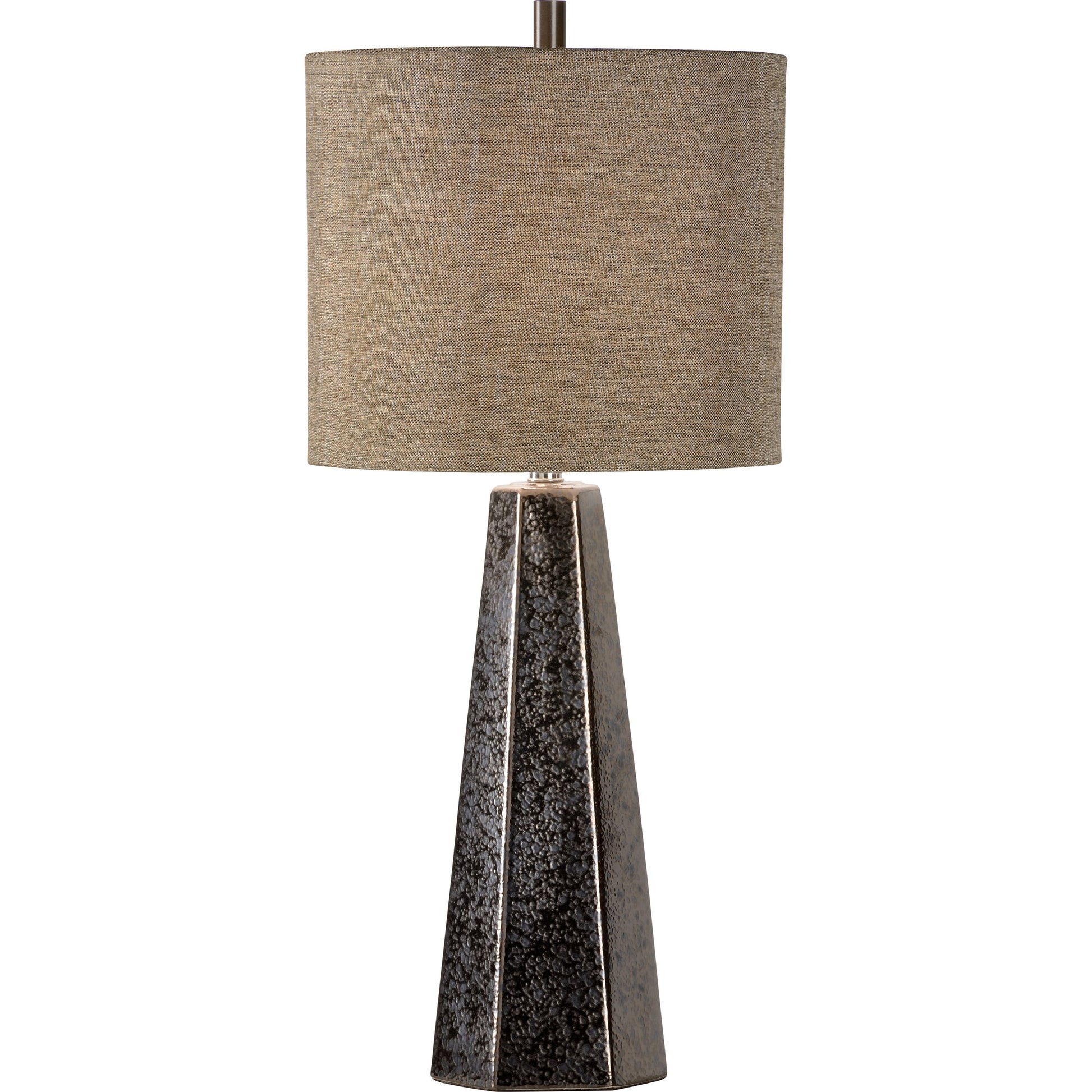 Antonella Lamp by Wildwood in hand sculpted, textured bronze glaze. Made from ceramic, porcelain in a modern style.
