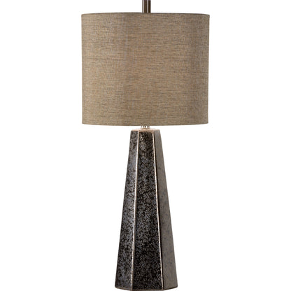 Antonella Lamp by Wildwood in hand sculpted, textured bronze glaze. Made from ceramic, porcelain in a modern style.