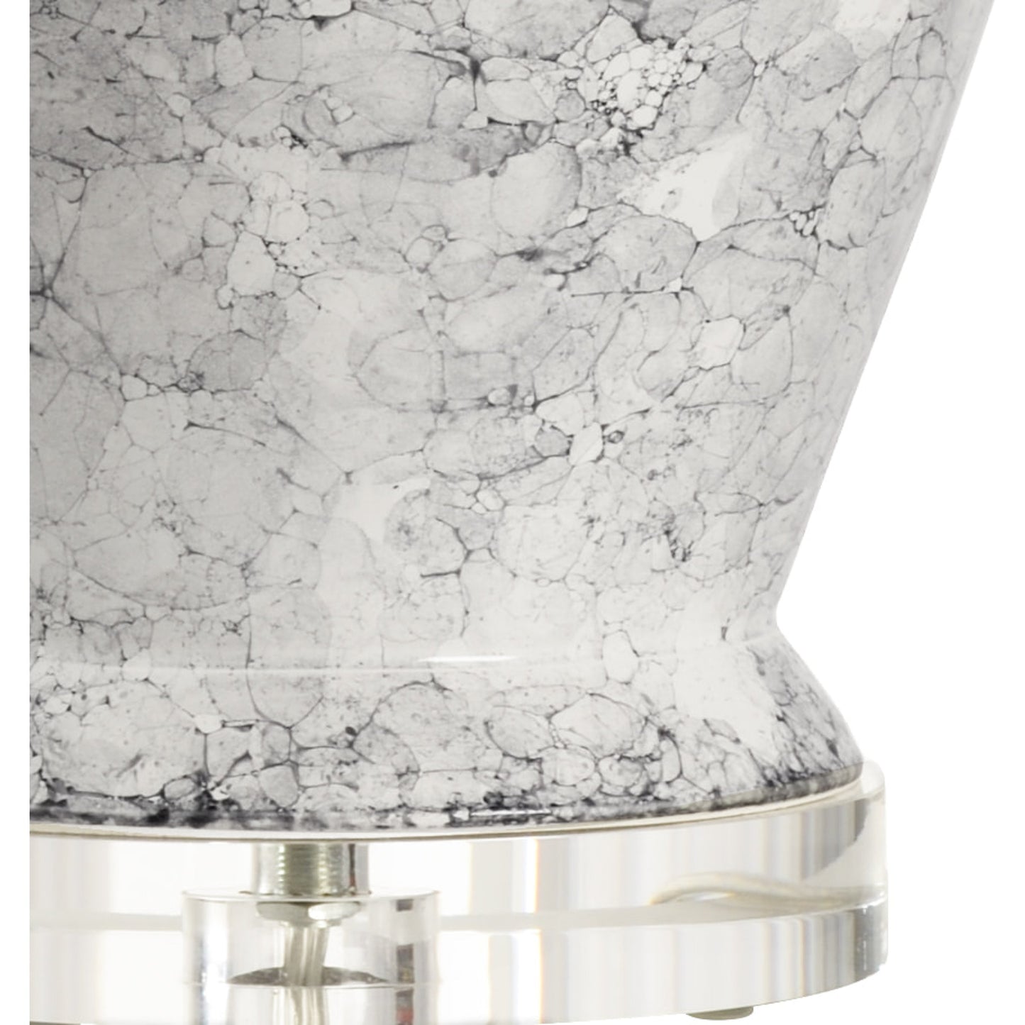 001 SR-384717 | Closeup | Argento Lamp by Wildwood in black, grey, cream glaze, clear. Made from ceramic in a transitional style.