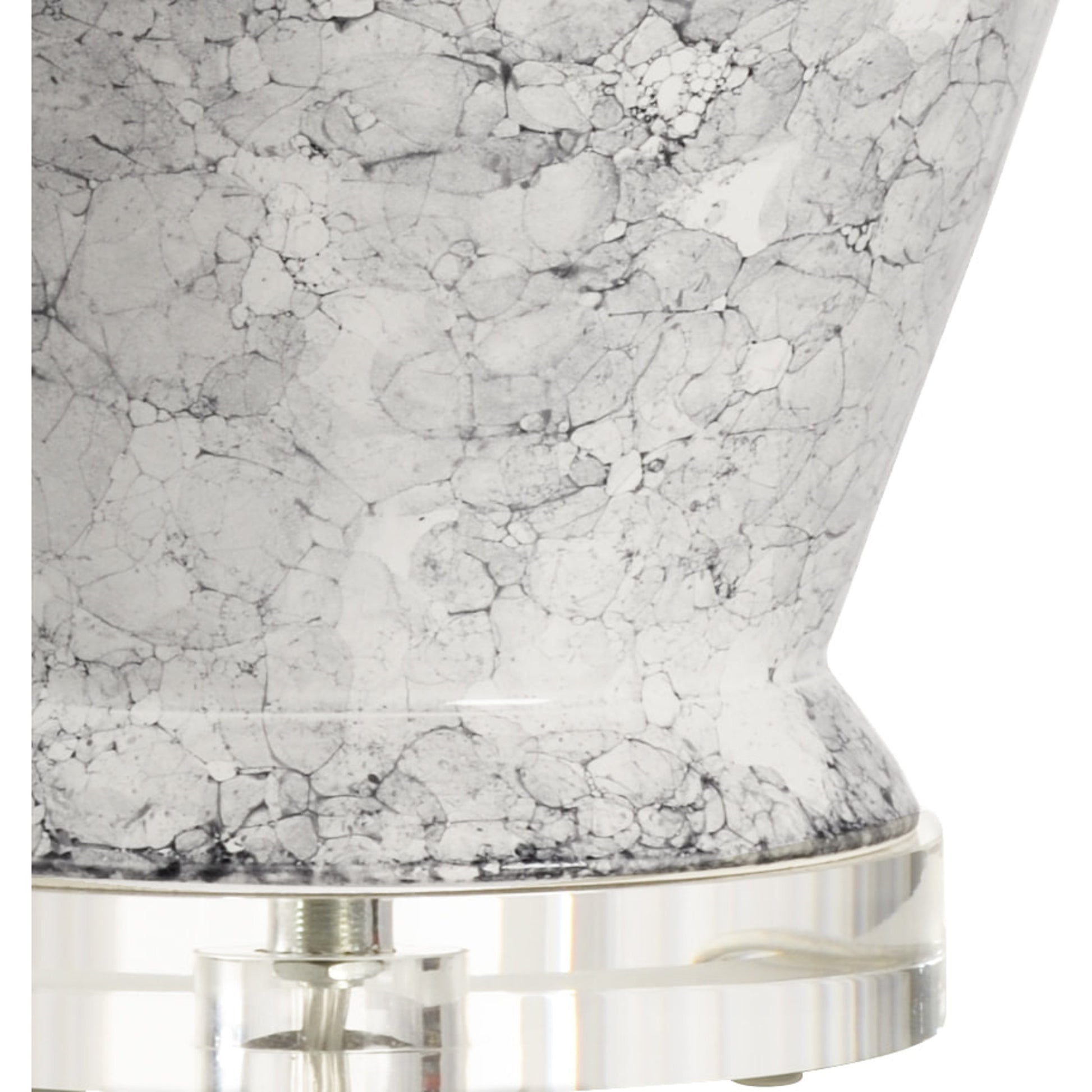Argento Lamp by Wildwood in black, grey, cream glaze, clear. Made from ceramic in a transitional style.