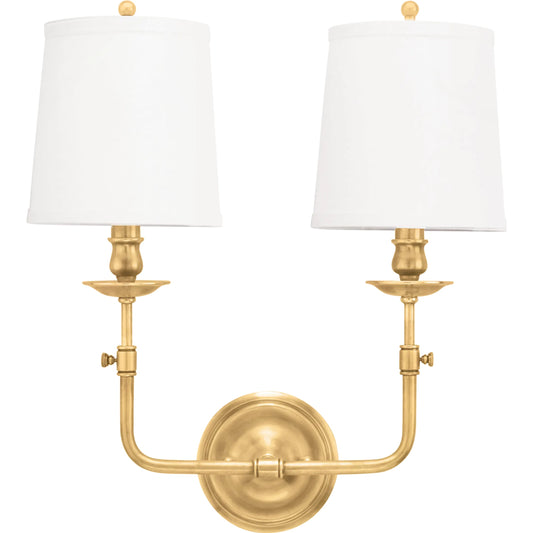 Logan Wall Sconce by Hudson Valley. Made from brass in a transitional style.