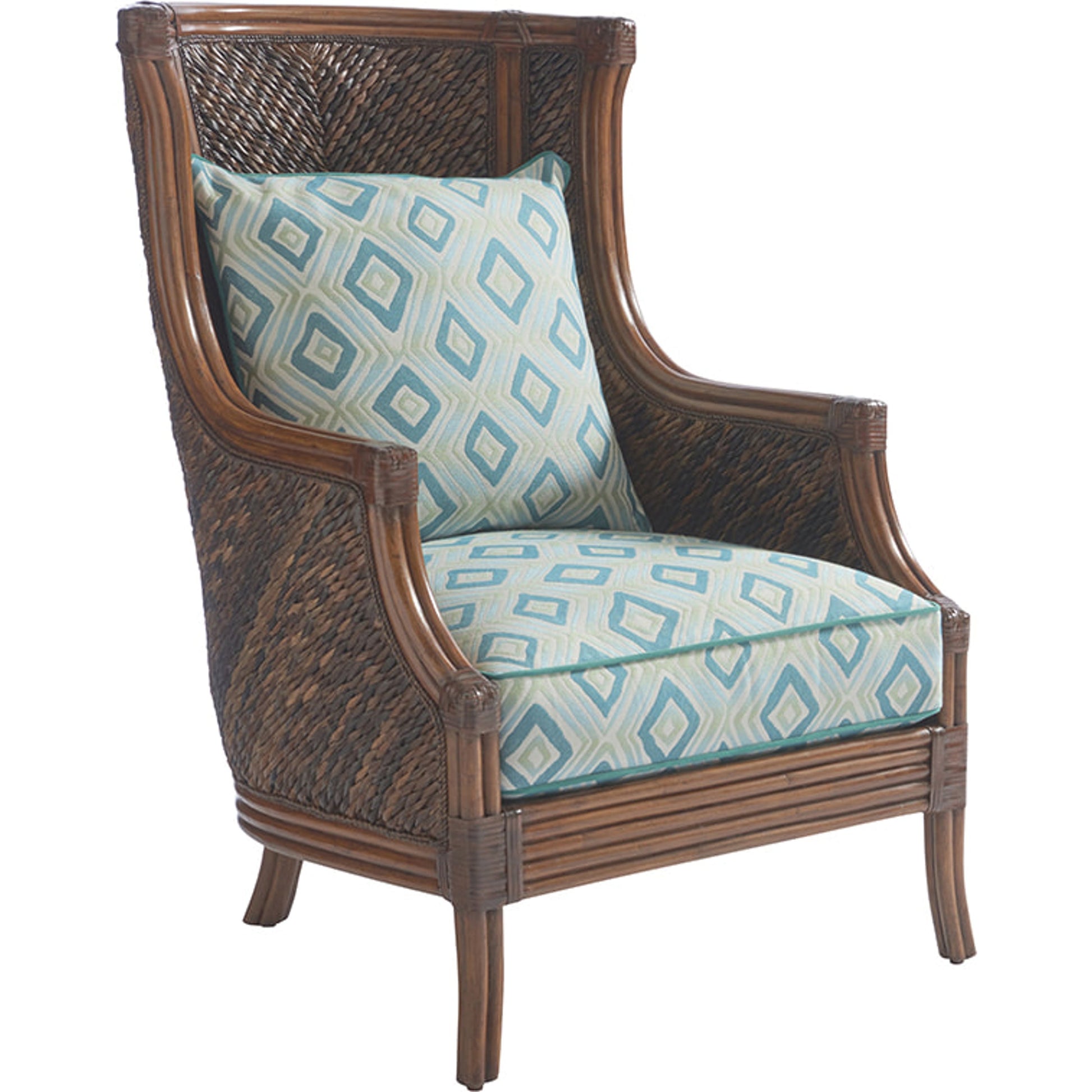 Rum Beach Chair by Tommy Bahama Home in plantation. Made from intricate in a coastal style.