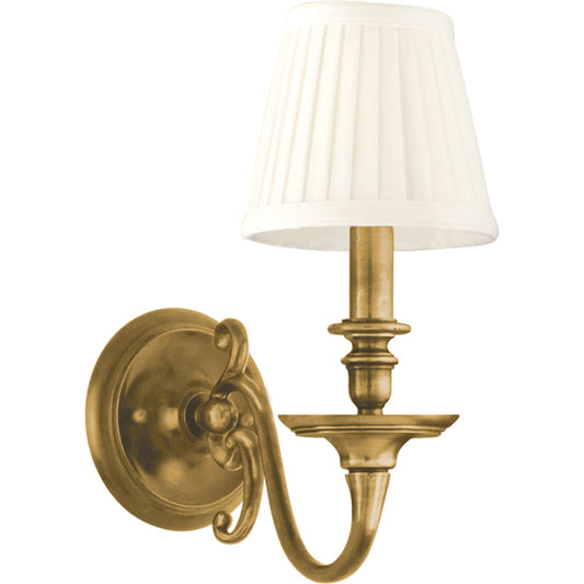 Charleston Wall Sconce by Hudson Valley in aged brass. Made from brass in a traditional style.