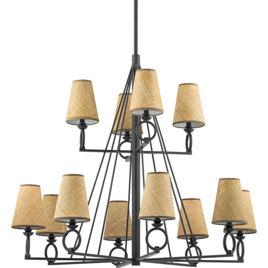 Pendelton Chandelier by Hudson Valley. Made from steel in a traditional style.