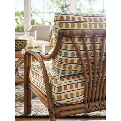 Calatrava Chair by Tommy Bahama Home. Made from leather, rattan in a unique style.