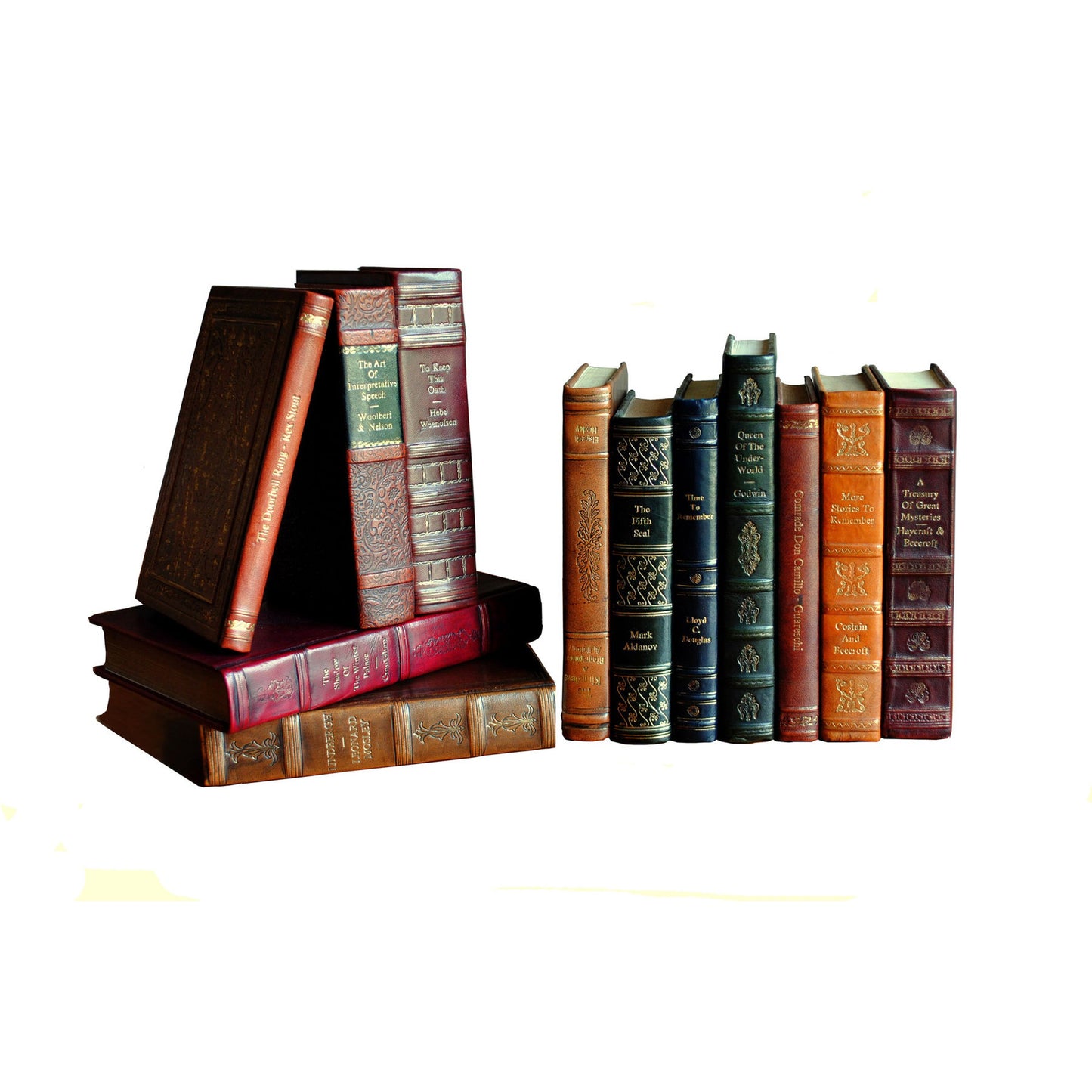 002 S-242761 | Additional Silo | Rebound Leather Books by Sarreid Ltd. in multi and each book unique asst.colors sizes. Made from leather in a cottage & farmhouse style.