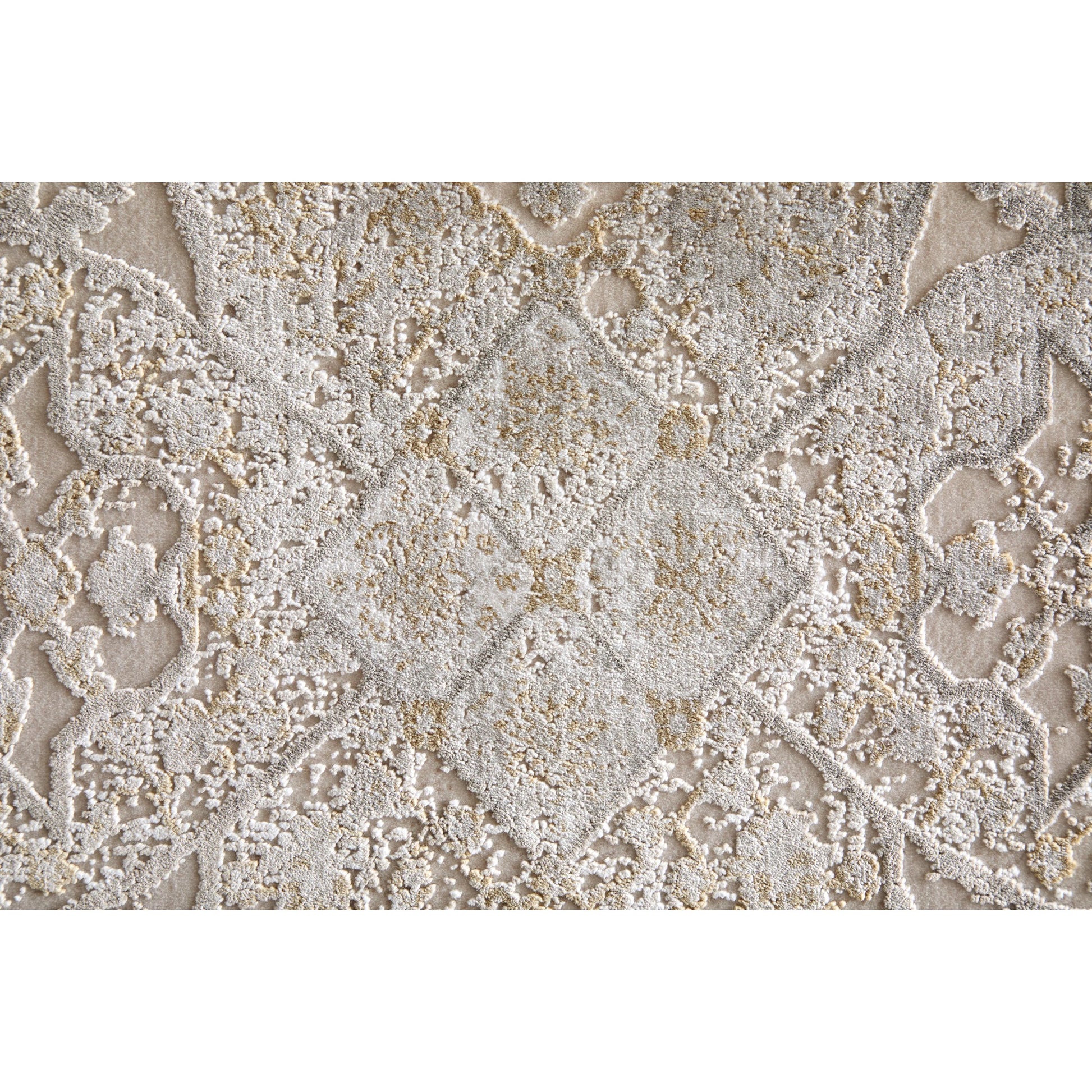Cadiz Traditional 86639T0F Rug by Feizy in ivory, gray, gold. Made from viscose, acrylic in a unique style.