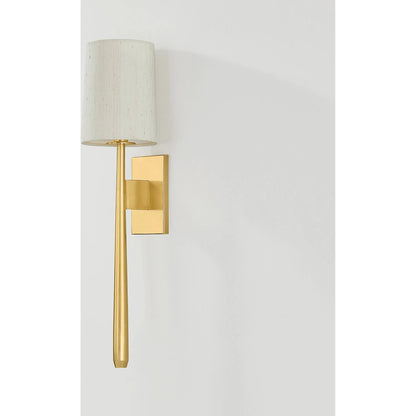 Bridgeton Wall Sconce by Hudson Valley in aged brass. Made from steel in a traditional style.