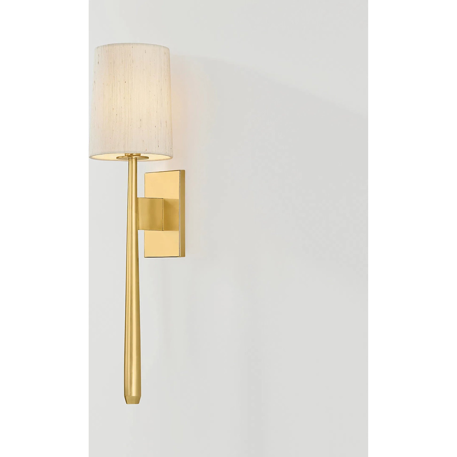Bridgeton Wall Sconce by Hudson Valley in aged brass. Made from steel in a traditional style.