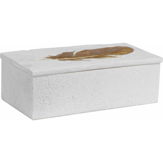 Nephele Stone Box by Uttermost in white. Made from polyresin in a transitional style.