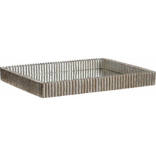 Talmage Mirrored Tray by Uttermost in silver. Made from polyresin, mirror, mdf in a modern style.