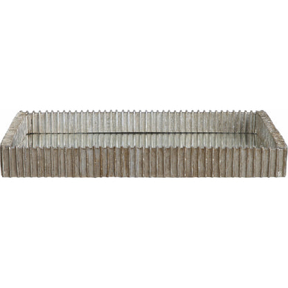Talmage Mirrored Tray by Uttermost in silver. Made from polyresin, mirror, mdf in a modern style.