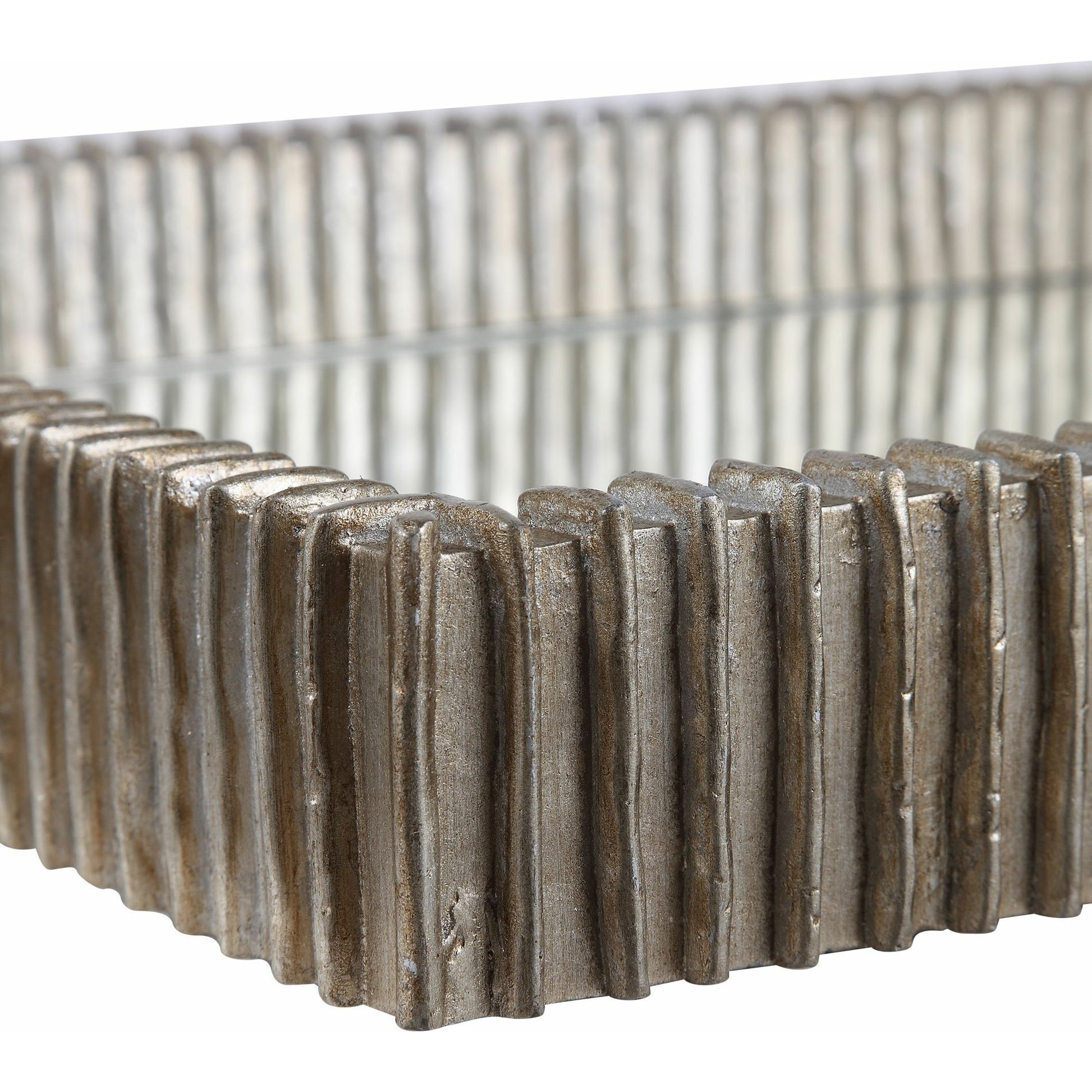 Talmage Mirrored Tray by Uttermost in silver. Made from polyresin, mirror, mdf in a modern style.