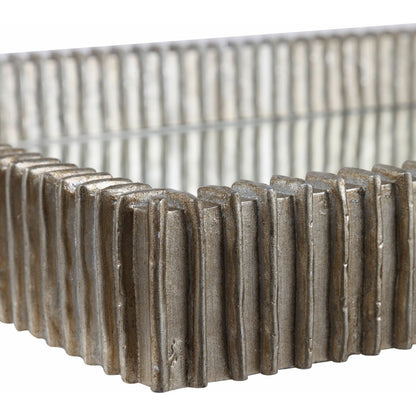 Talmage Mirrored Tray by Uttermost in silver. Made from polyresin, mirror, mdf in a modern style.