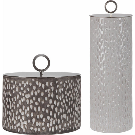 Cyprien Ceramic Containers by Uttermost. Made from ceramic, steel in a eclectic & global style.