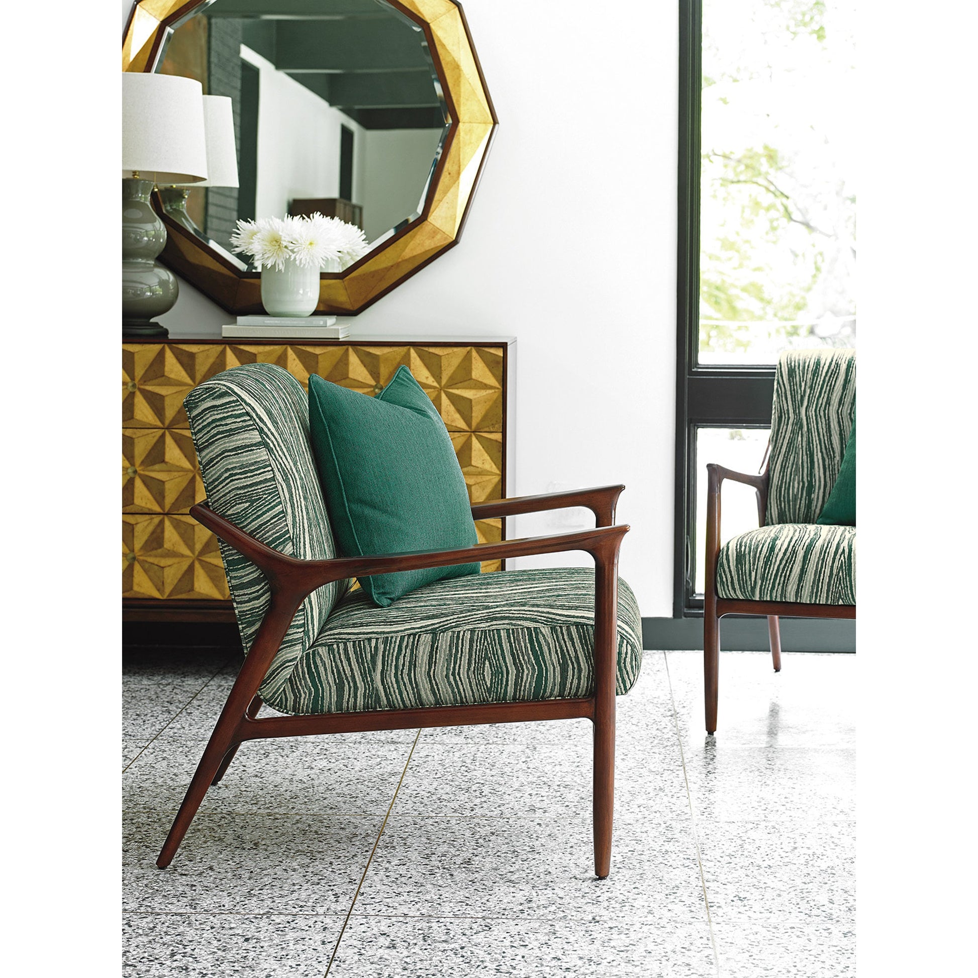 Savoy Round Mirror by Lexington. Made from unique in a transitional style.