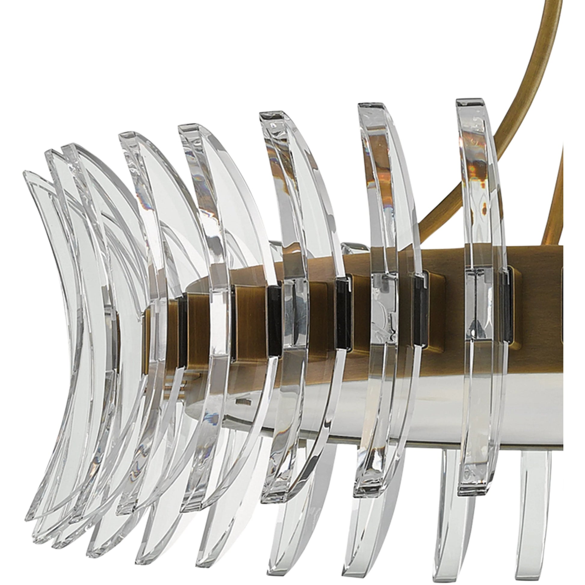 Coquette Brass Chandelier by Currey and Company in antique brass. Made from metal, crystal in a modern style.