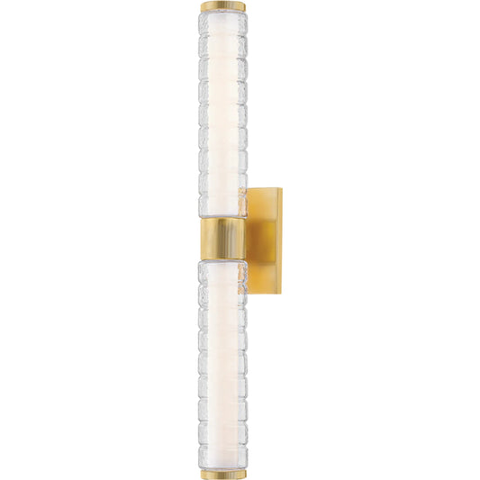 Castor 2-Light Bath Sconce by Hudson Valley in aged brass. Made from brass in a unique style.