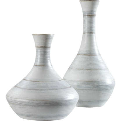 Potter Vases by Uttermost in ivory. Made from earthenware in a traditional style.