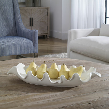 Ruffled Feathers Bowl by Uttermost. Made from earthenware in a modern style.