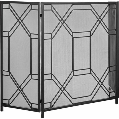 Rosen Fireplace Screen by Uttermost in gold. Made from metal in a traditional style.